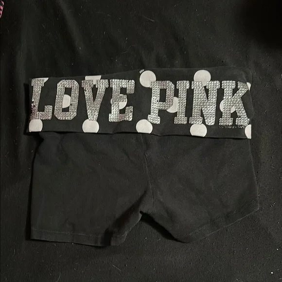 Black Shorts with LOVE PINK Sequin Waistband - Picture 1 of 2